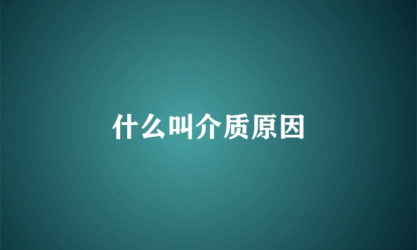 什么叫介质原因