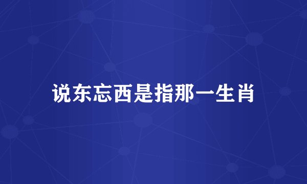 说东忘西是指那一生肖