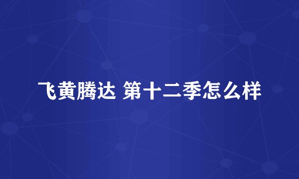 飞黄腾达 第十二季怎么样