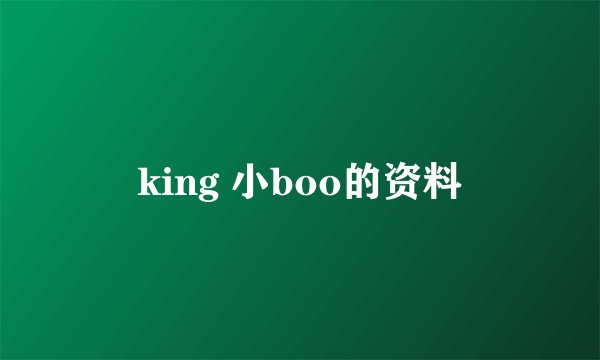 king 小boo的资料