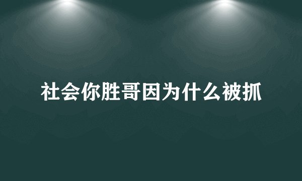 社会你胜哥因为什么被抓