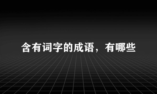 含有词字的成语，有哪些
