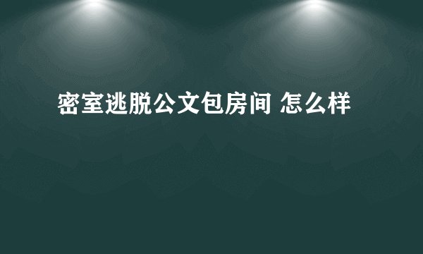 密室逃脱公文包房间 怎么样