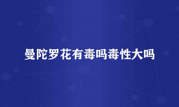 曼陀罗花有毒吗毒性大吗