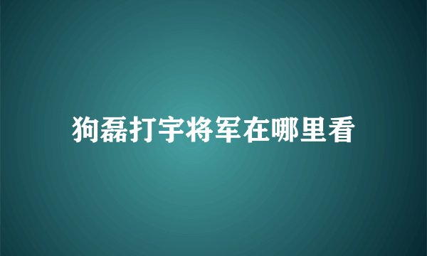 狗磊打宇将军在哪里看