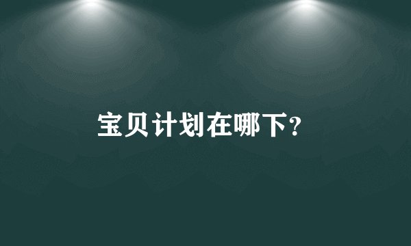 宝贝计划在哪下？