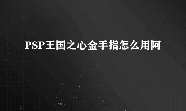 PSP王国之心金手指怎么用阿