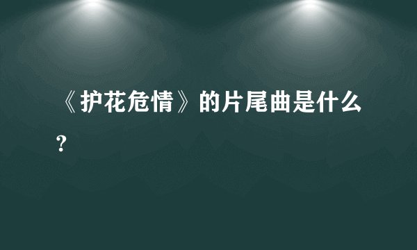 《护花危情》的片尾曲是什么?