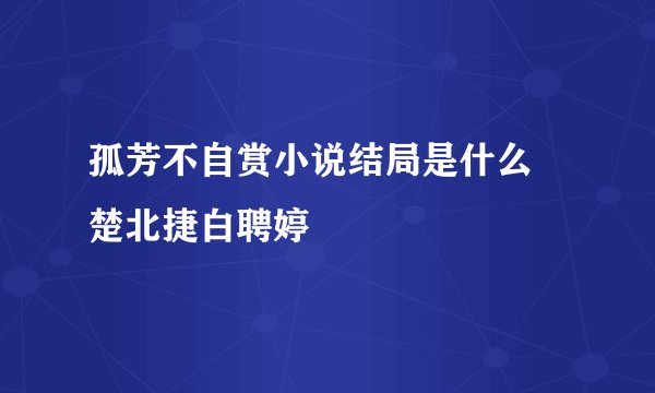孤芳不自赏小说结局是什么 楚北捷白聘婷
