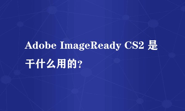 Adobe ImageReady CS2 是干什么用的？