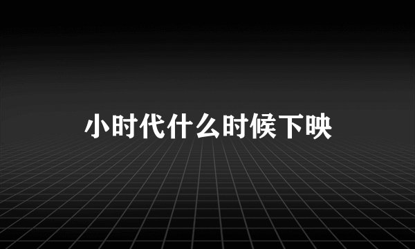小时代什么时候下映