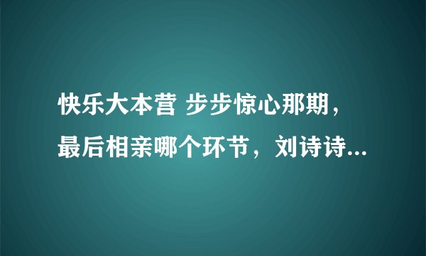 快乐大本营 步步惊心那期，最后相亲哪个环节，刘诗诗、刘心悠、刘雨欣她们唱的歌原型是什么