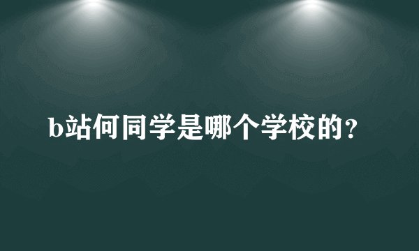 b站何同学是哪个学校的？