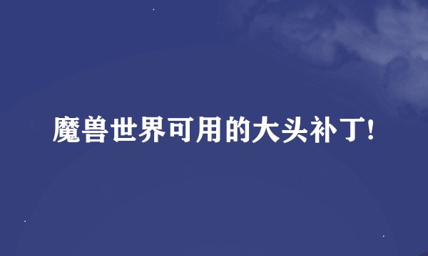 魔兽世界可用的大头补丁!