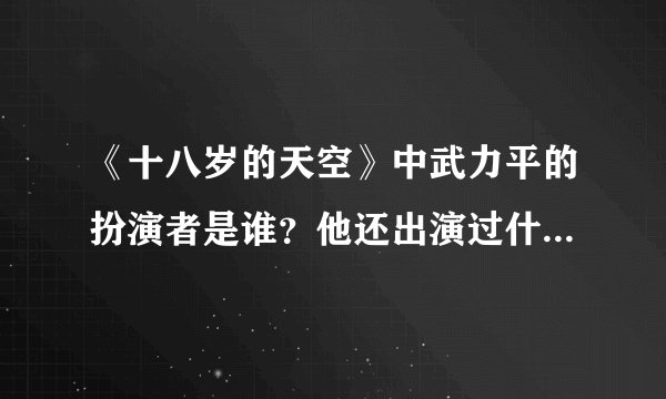 《十八岁的天空》中武力平的扮演者是谁？他还出演过什么电视剧？
