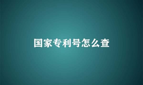 国家专利号怎么查