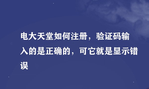 电大天堂如何注册，验证码输入的是正确的，可它就是显示错误