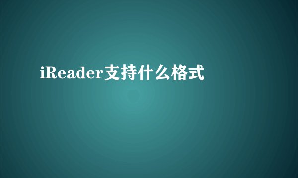 iReader支持什么格式