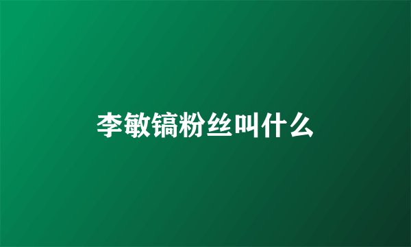 李敏镐粉丝叫什么
