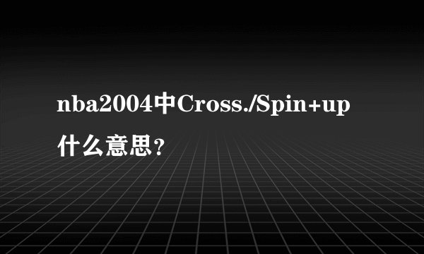 nba2004中Cross./Spin+up 什么意思？