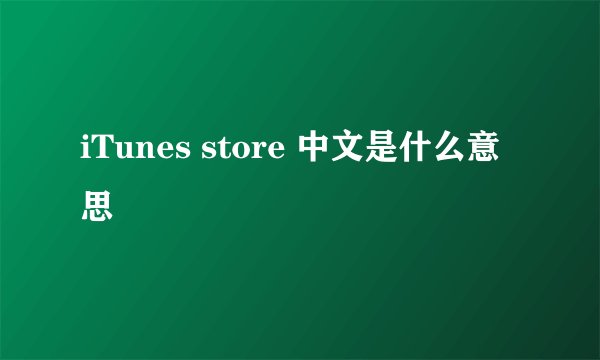 iTunes store 中文是什么意思