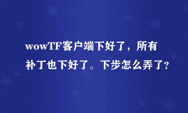 wowTF客户端下好了，所有补丁也下好了。下步怎么弄了？