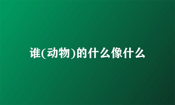 谁(动物)的什么像什么