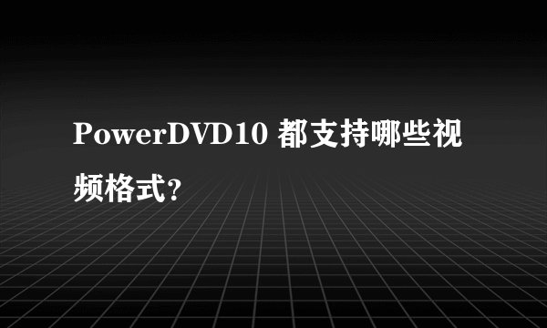 PowerDVD10 都支持哪些视频格式？