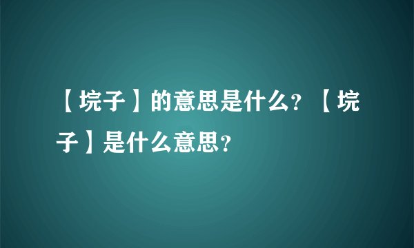 【垸子】的意思是什么？【垸子】是什么意思？