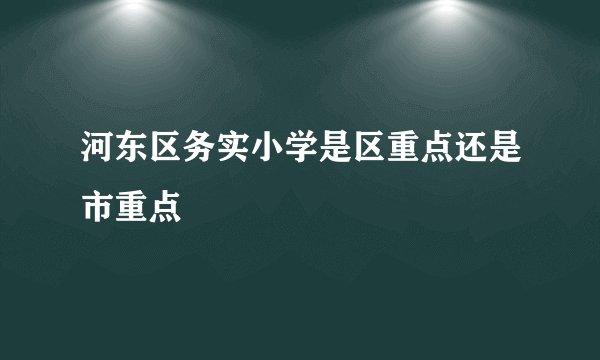 河东区务实小学是区重点还是市重点
