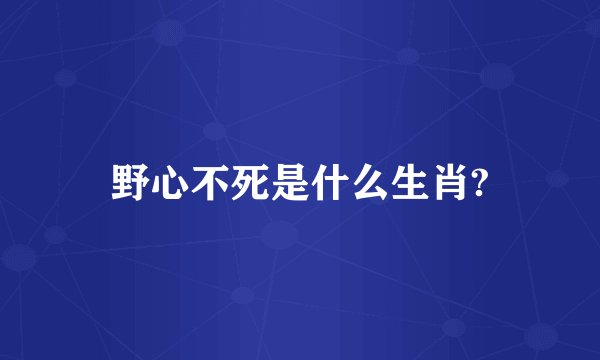 野心不死是什么生肖?
