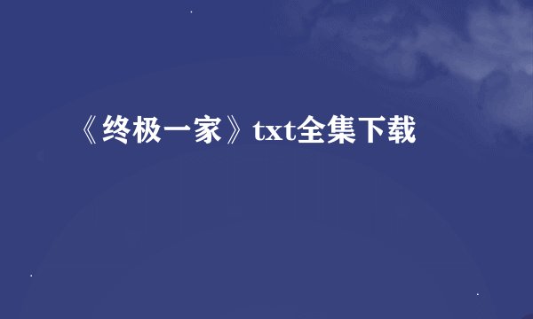 《终极一家》txt全集下载