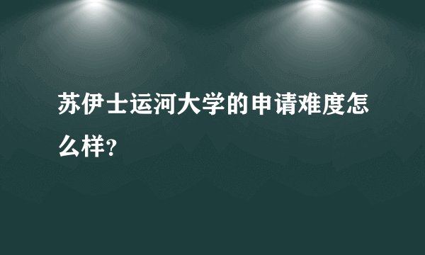 苏伊士运河大学的申请难度怎么样？
