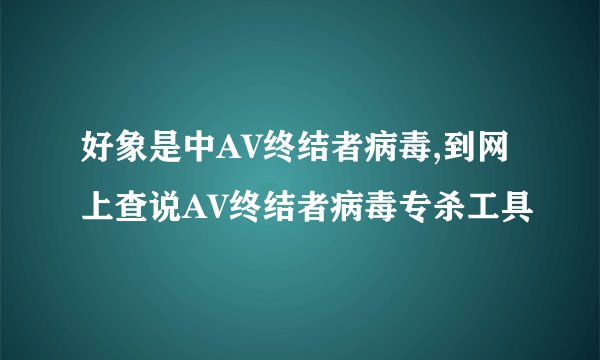 好象是中AV终结者病毒,到网上查说AV终结者病毒专杀工具