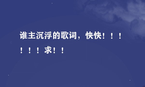 谁主沉浮的歌词，快快！！！！！！求！！