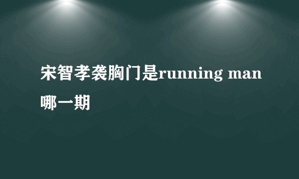 宋智孝袭胸门是running man哪一期