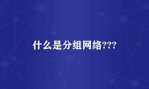 什么是分组网络???