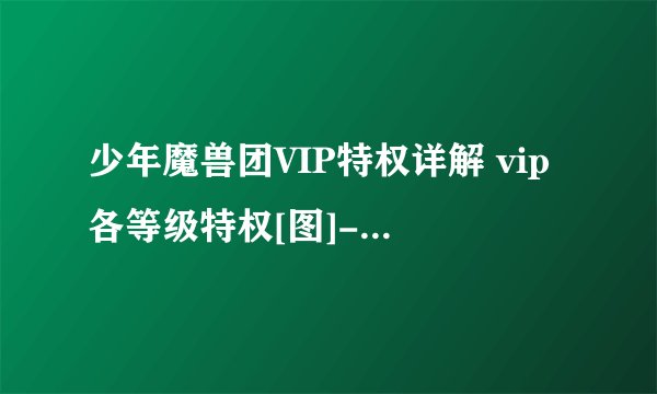 少年魔兽团VIP特权详解 vip各等级特权[图]-手游攻略-游戏鸟手游网
