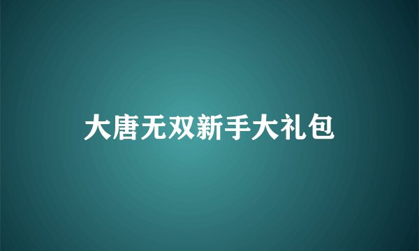 大唐无双新手大礼包
