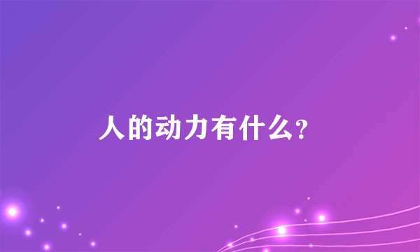 人的动力有什么？