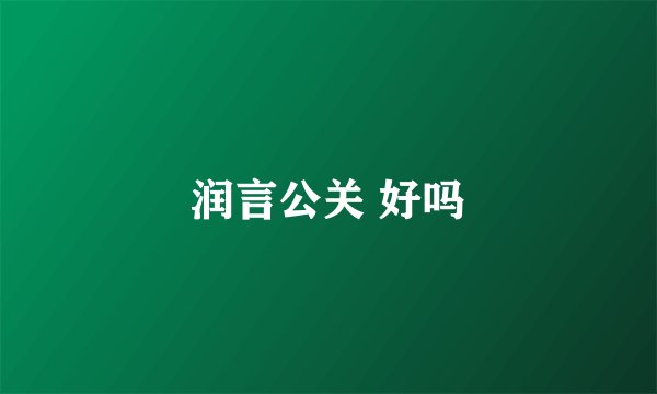 润言公关 好吗