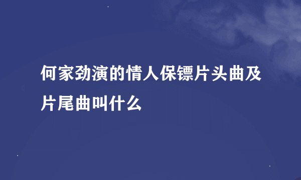 何家劲演的情人保镖片头曲及片尾曲叫什么