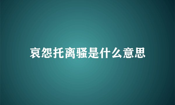哀怨托离骚是什么意思