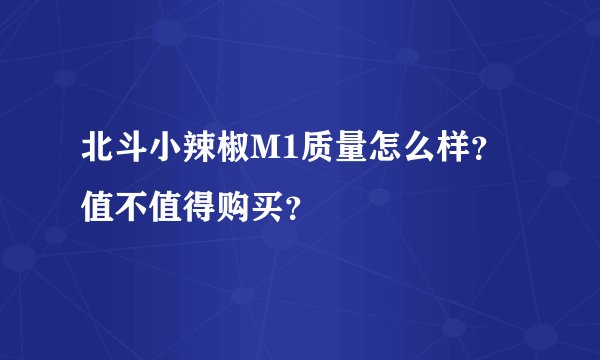 北斗小辣椒M1质量怎么样？值不值得购买？