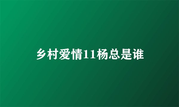 乡村爱情11杨总是谁
