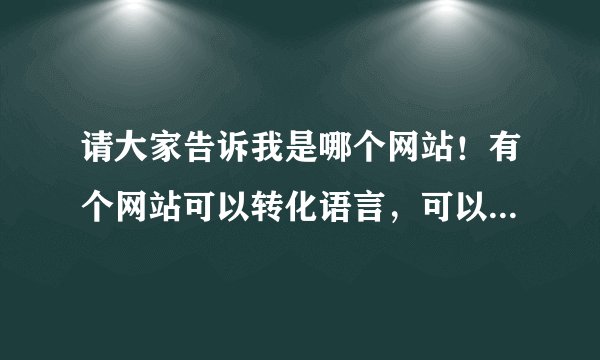 请大家告诉我是哪个网站！有个网站可以转化语言，可以和外国人聊天！