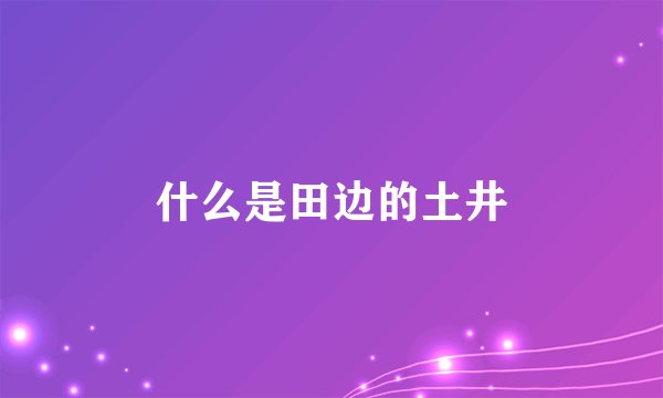 什么是田边的土井