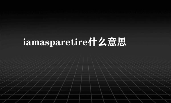 iamasparetire什么意思