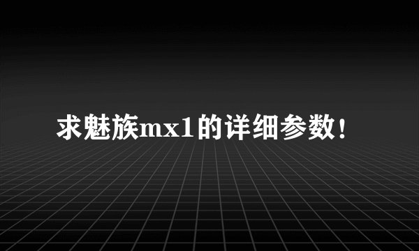 求魅族mx1的详细参数！