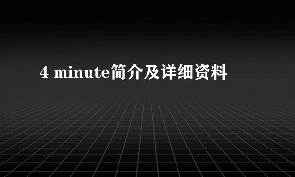 4 minute简介及详细资料